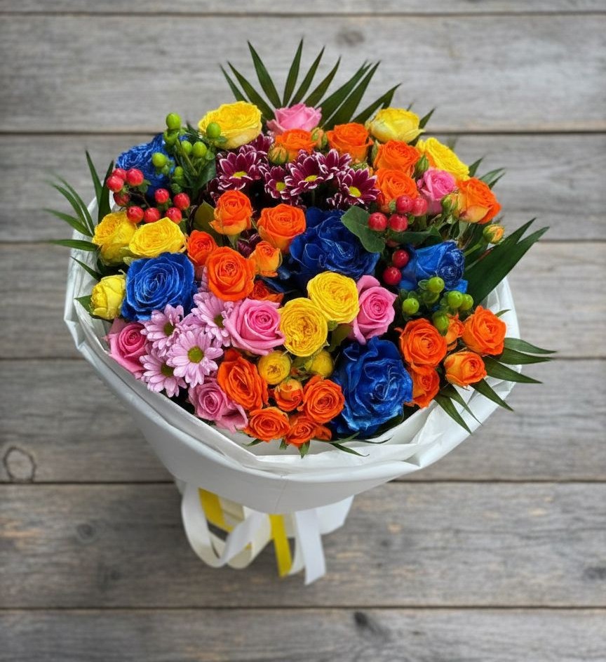 Букет цветов из: Розы и Хризантемы в Форносово