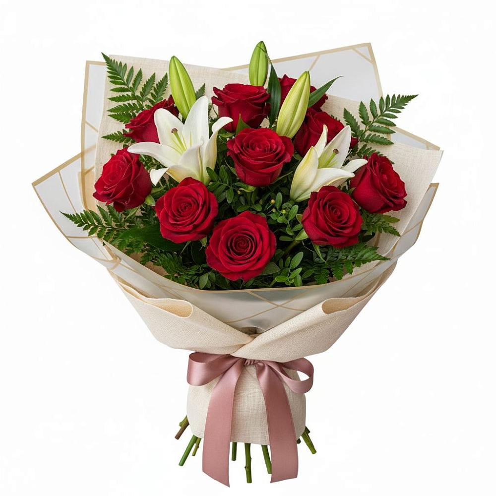 Букет цветов из: Лилии и Розы в Форносово