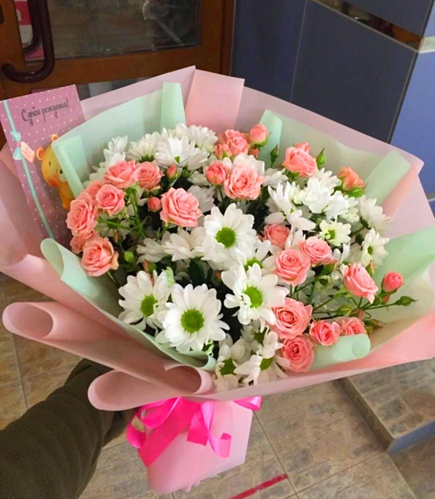 Букет цветов из: Розы и Хризантемы в Форносово