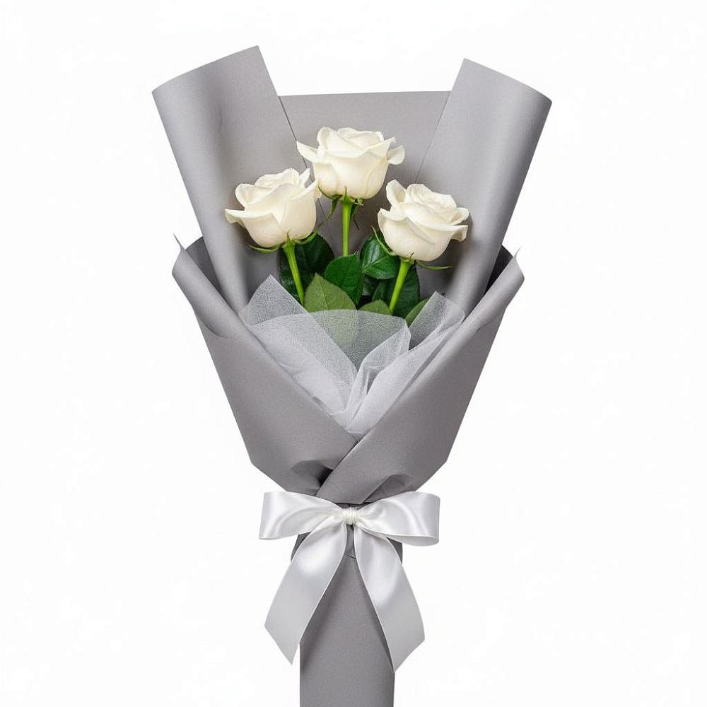 Букет 3 белые розы в Форносово