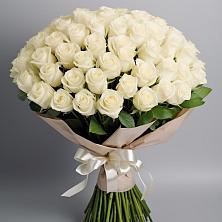 Букет 101 беля роза Белоснежка в Форносово