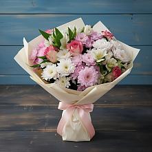 Букет цветов из:  Хризантемы, Альстромерии и Розы в Форносово