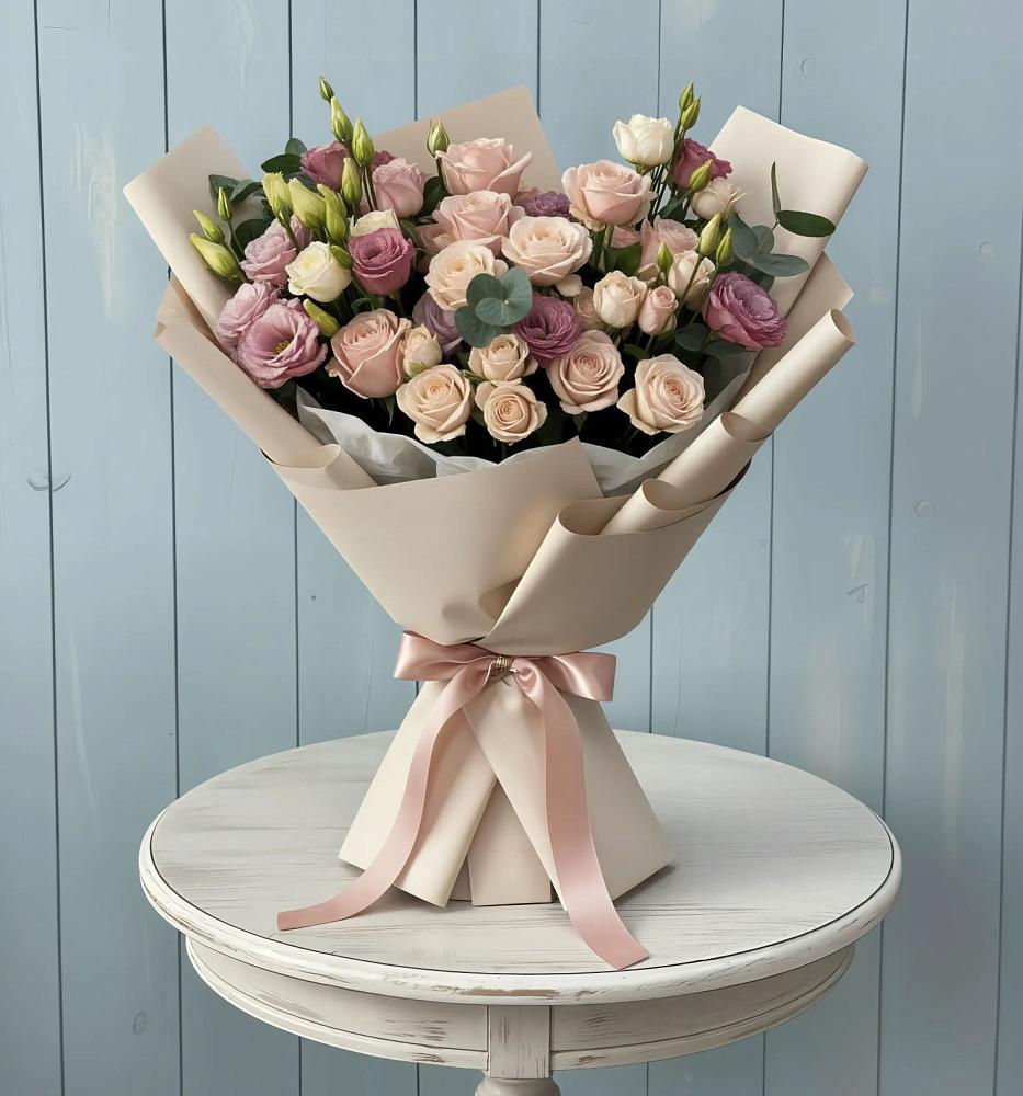 Букет цветов из: Розы и Лизиантусы в Форносово