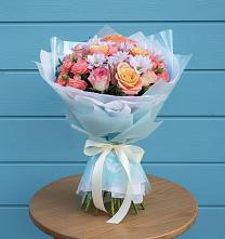 Букет цветов из:  Хризантемы и Розы в Форносово