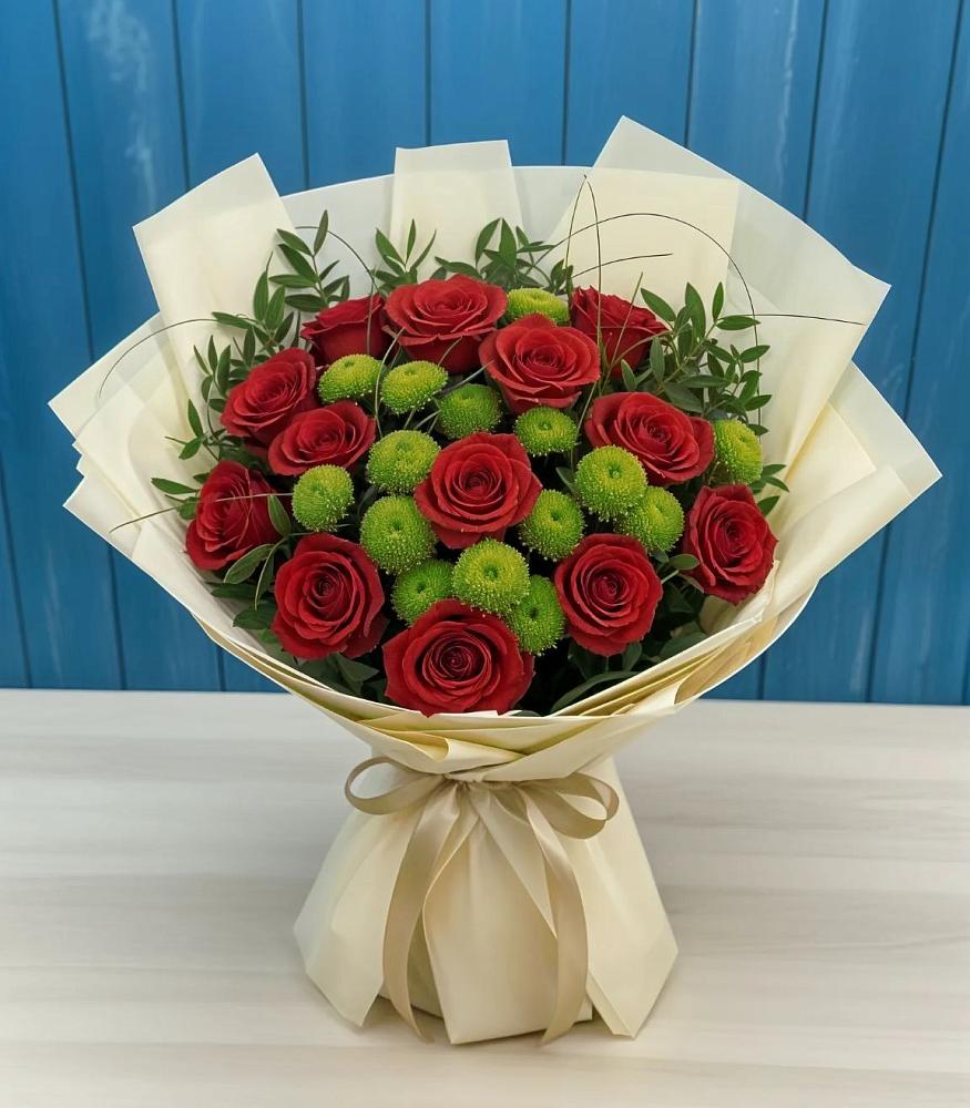 Букет цветов из: Розы и Хризантемы в Форносово